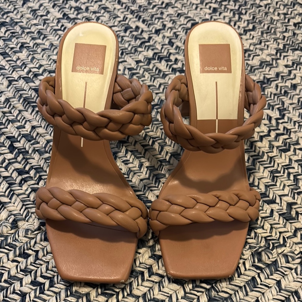 Dolce Vita Brown Braided Heeled Mules